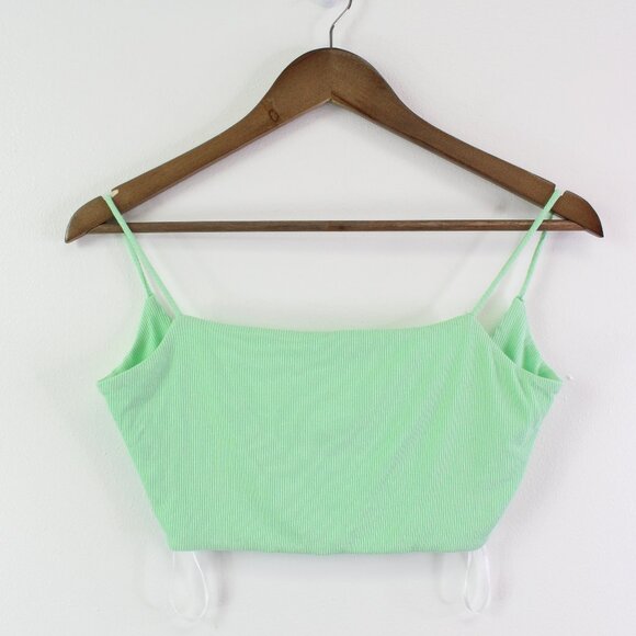 Superdown Ribbed Twist Back Crop‎ Cami Mint Green Size S - Picture 1 of 5